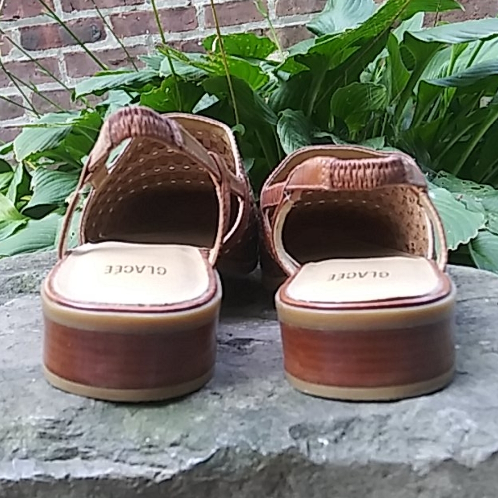 Glacee "Fritzy" Braided Leather Slingback Sandal - Picture 6 of 12